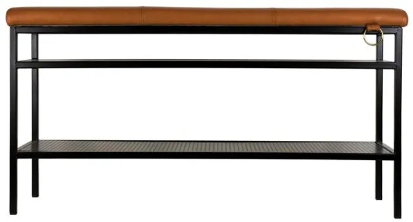 Maze Nancy Bænk Sort/Cognac