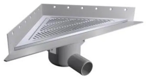 Purus Corner gulvafløb sampak Ø50 mm vandret med